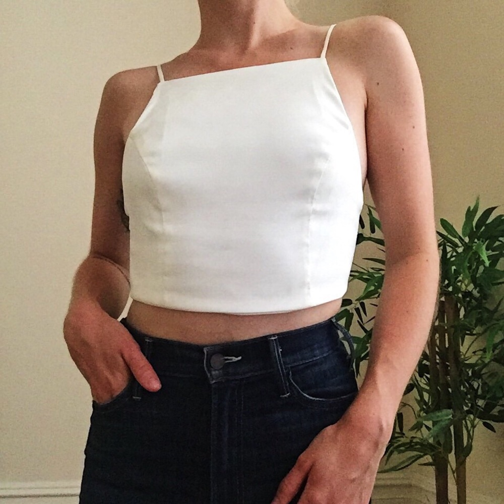 Tailored silky crop top